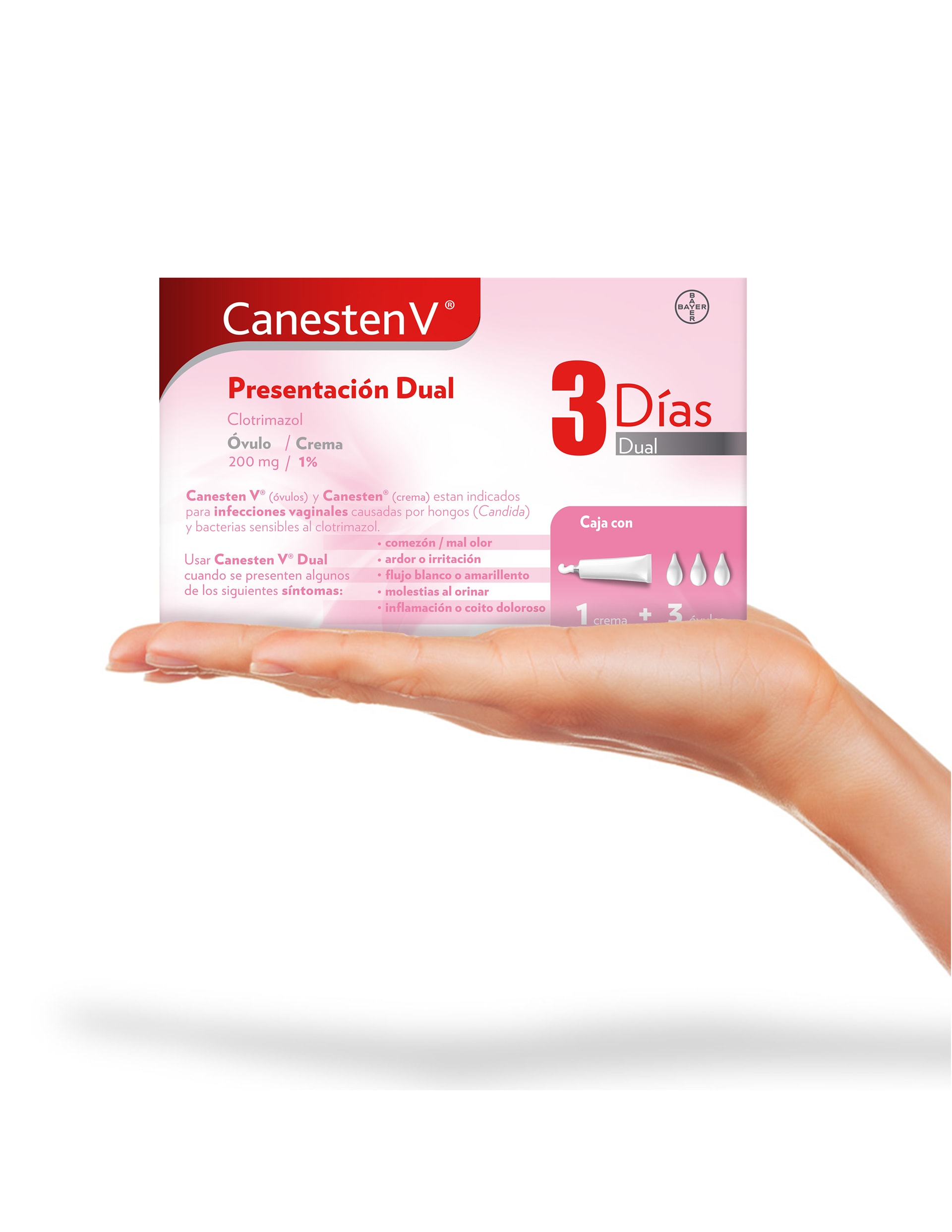 Canesten V® Dual 3 Días suave al aplicar