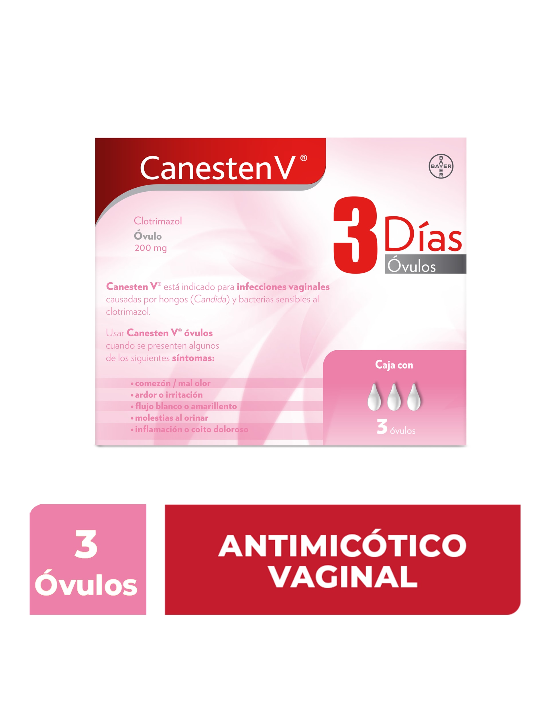 Canesten V® Óvulos 3 Días Antimicótico vaginal